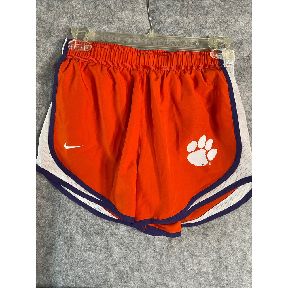 Nike Clemson Tigers Dri-FIT Tempo Running Shorts Orange‎ Purple Womens XS